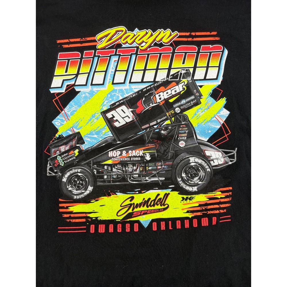 Daryn Pittman's #39 Owasso T-Shirt Mens Black Long Sleeve Crewneck 2XL Sprint